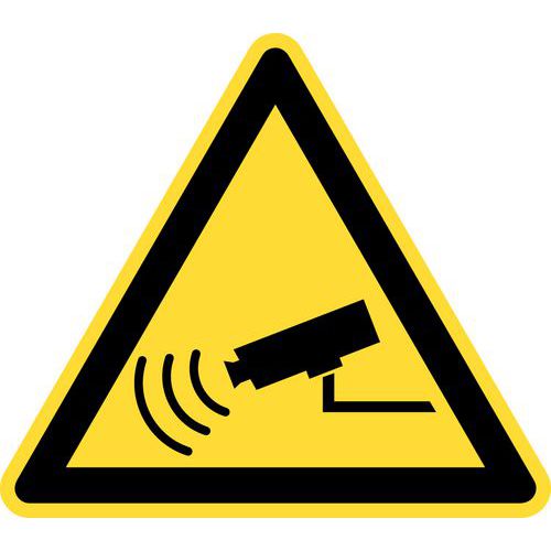 Cartello di pericolo - Videocamera di sorveglianza - Rigido