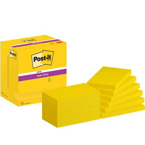 Super Sticky Post-it® 76 x 127 mm, 12 blocchetti giallo