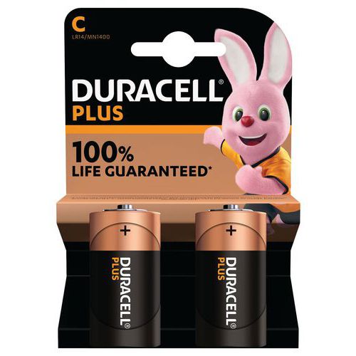 Pila alcalina C Plus 100% - 2 unità - Duracell