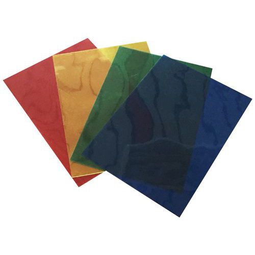 Foderine per rilegatura trasparenti colorate formato A4 - Lotto da 100