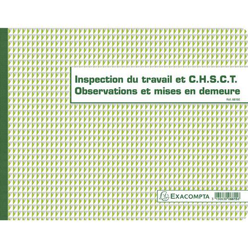 Registro dell'Ispettorato del lavoro e del Comitato nazionale francese per l'igiene - 16 pagine numerate