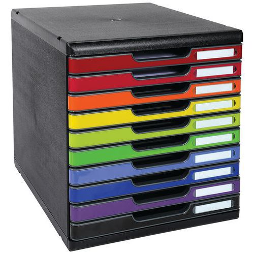Modulo per classificazione Modulo A4 10 cassetti nero/colorato - Exacompta