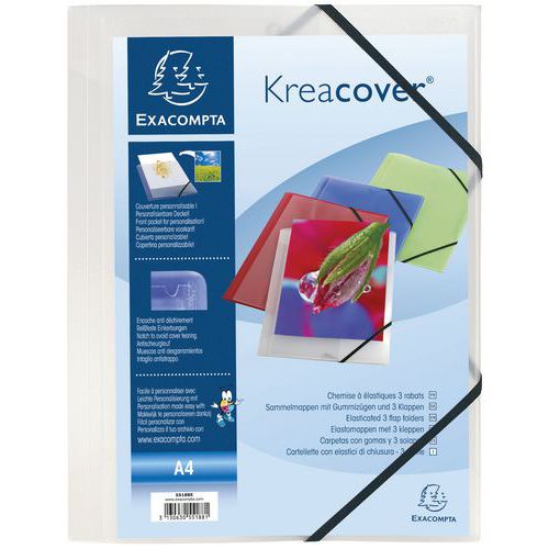 Cartellina con elastici 3 lembi Kreacover® - A4 trasparente - Exacompta