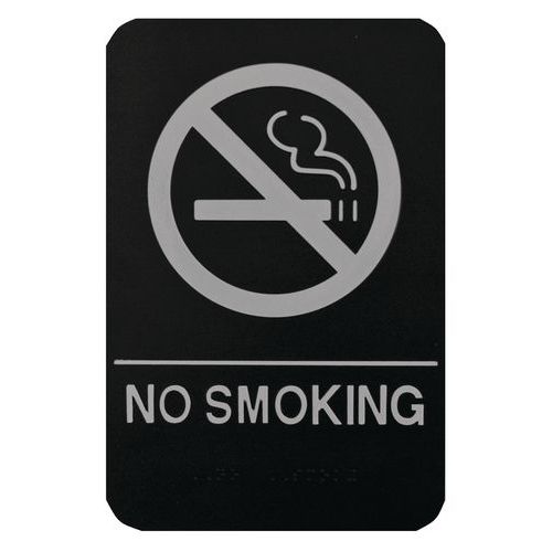 Cartello di segnalazione divieto di fumare-PVC rigido-Nero