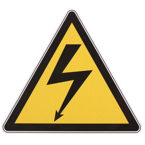 Cartello di pericolo - Tensione elettrica - Adesivo - Manutan Expert