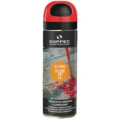 Tracciatore da cantiere spray fluorescente - Fluo TP® - 500 mL - Soppec