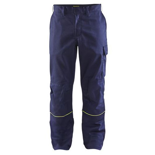 Pantaloni Saldatore blu navy/giallo fluo