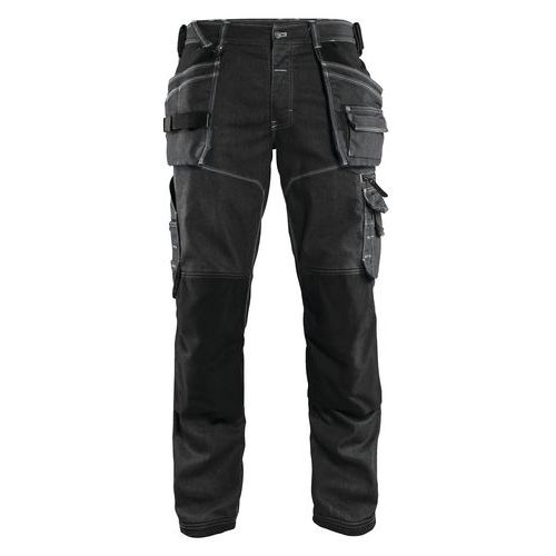 Pantaloni x1900 per artigiano stretch 2D blu nero con ginocchia preformate