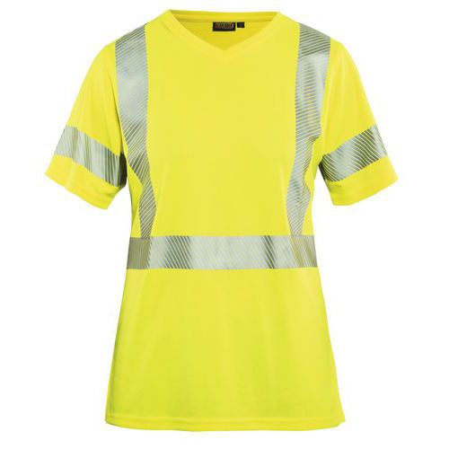 T-shirt ad alta visibilità da donna giallo fluorescente