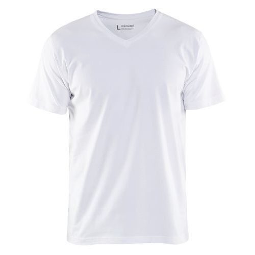 T-Shirt, Scollo a V Bianco