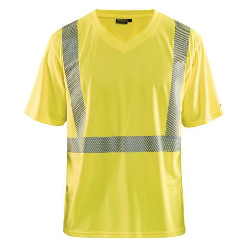 T-shirt anti-UV alta visibilità giallo fosforescente