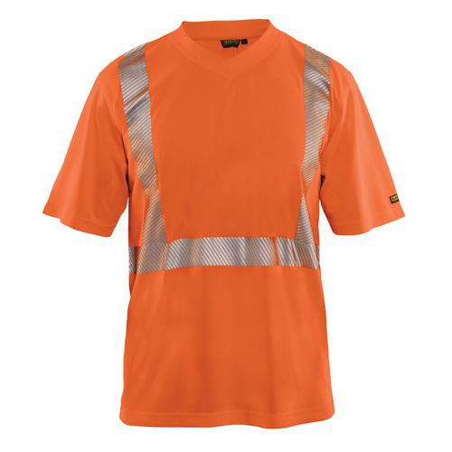 T-shirt anti-UV alta visibilità arancione fosforescente