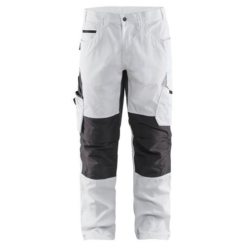 Pantalone da pittore con tasca sul ginocchio Unite Bianco / Grigio scuro