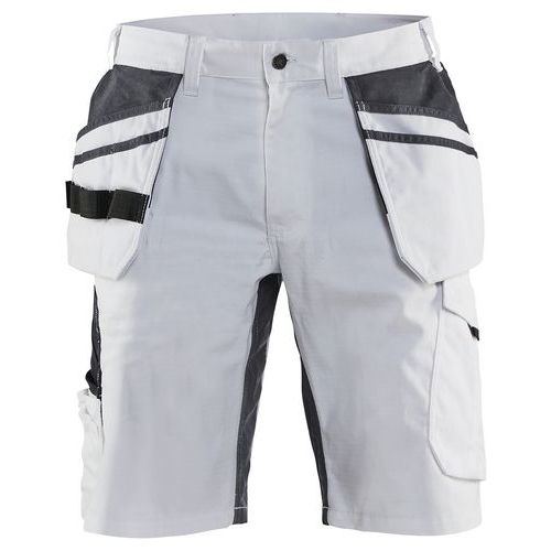 Pantaloncini imbianchino con stretch Bianco / Grigio scuro