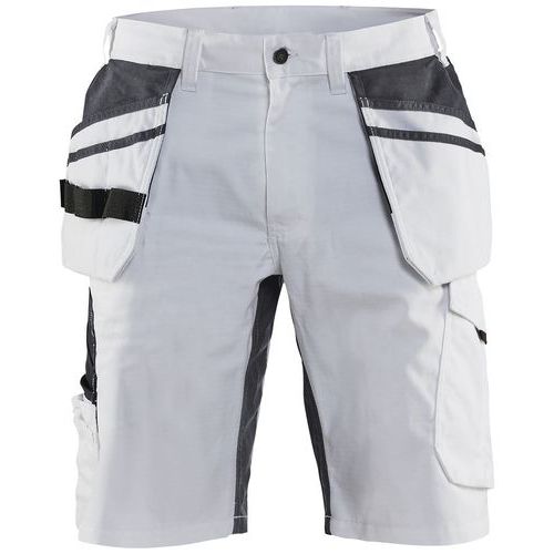 Pantaloncini imbianchino con stretch Bianco / Grigio scuro