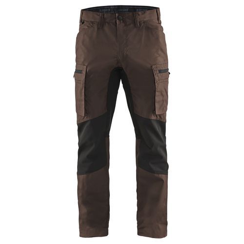 Pantaloni Service con inserti stretch Nero/marrone