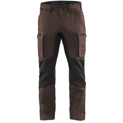 Pantaloni Service con inserti stretch Nero/marrone