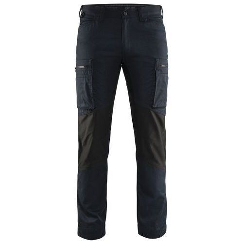 Pantaloni Service con inserti stretch Blu marino scuro/nero
