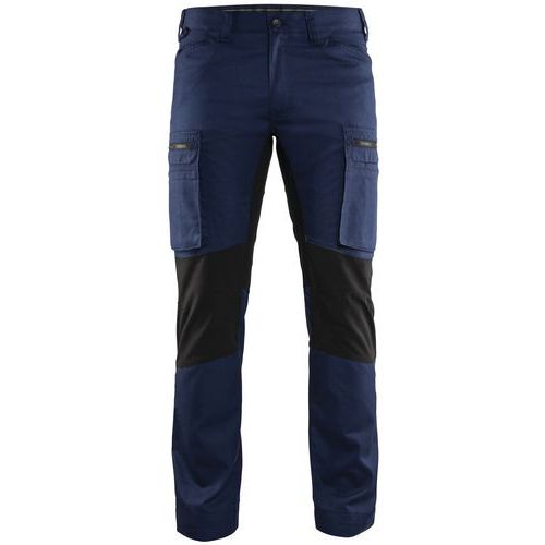 Pantaloni Service con inserti stretch Blu marino/Nero
