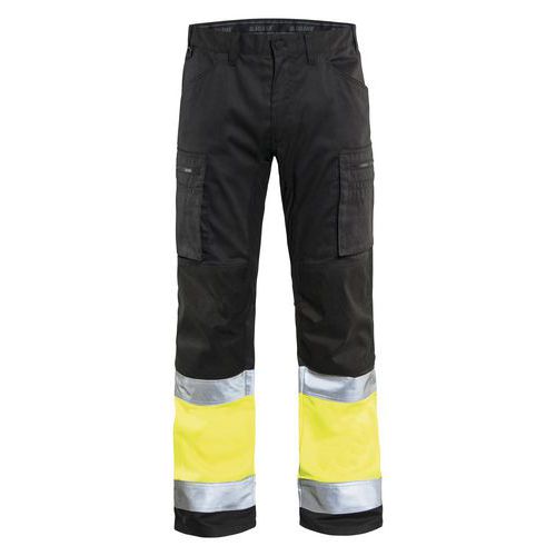 Pantaloni ad alta visibilità nero/giallo fluorescenti
