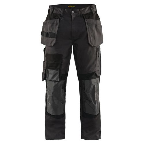 Pantaloni da artigiano in tessuto stretch grigio scuro/nero