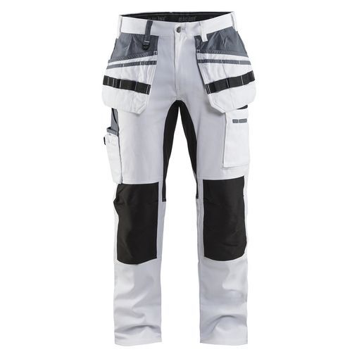 A944401 Pantalone quadro elasticizzato bianco/nero C44