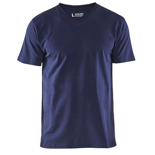 T-Shirt, Scollo a V Blu marino
