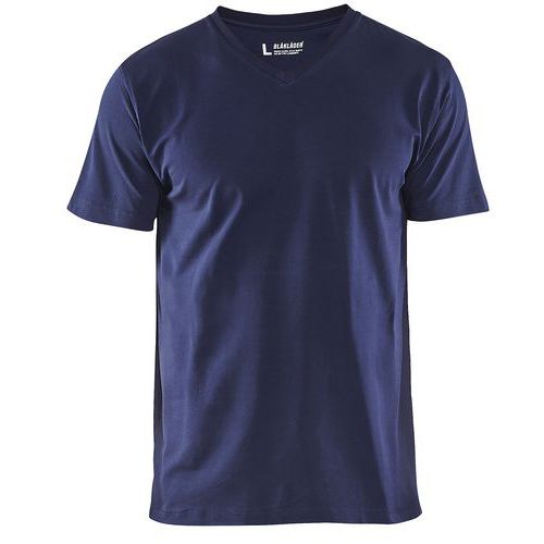 T-Shirt, Scollo a V Blu marino