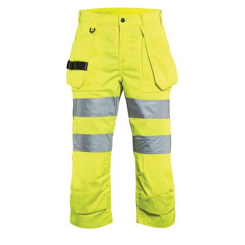 Pantaloncini ad alta visibilità da donna giallo fluorescente