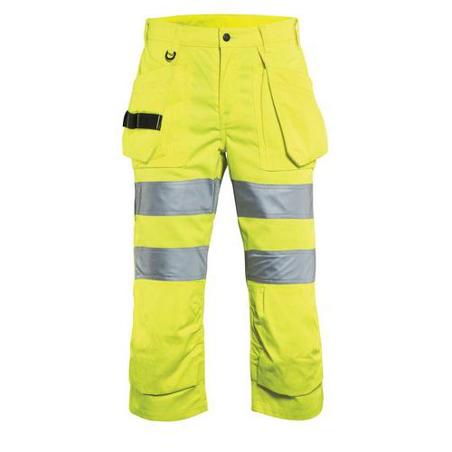 Pantaloncini ad alta visibilità da donna giallo fluorescente