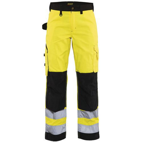 Pantaloni ad alta visibilità da donna giallo fluorescente/nero