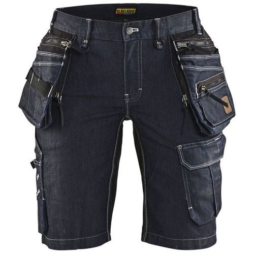 Pantaloncini da donna x1900 per artigiano denim/stretch 2D blu marino/nero
