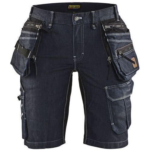 Pantaloncini da donna x1900 per artigiano denim/stretch 2D blu marino/nero