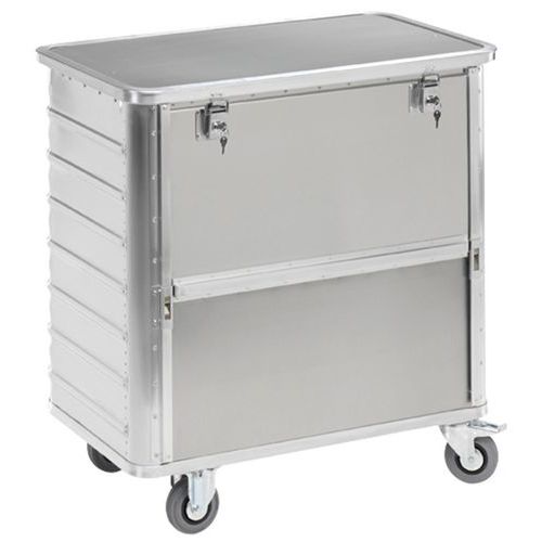 Carrello contenitore in alluminio - Sponda scorrevole - Portata da 355 L a 650 L