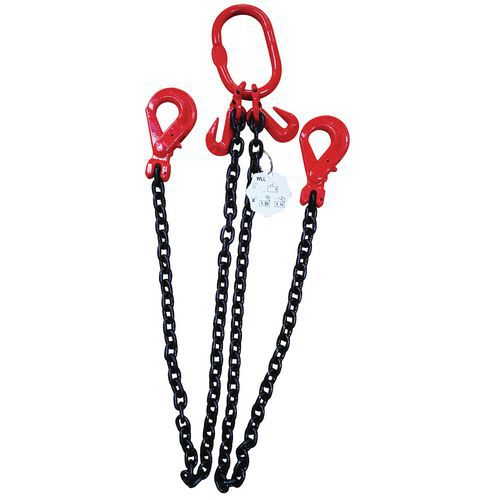 Imbracatura per catena a 2 trefoli con gancio automatico - Portata 1.600 kg - Manutan Expert