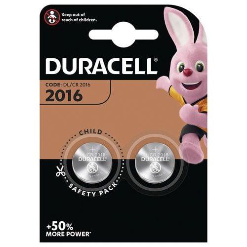 Pila a bottone al litio CR2016 - Confezione da 2 - Duracell