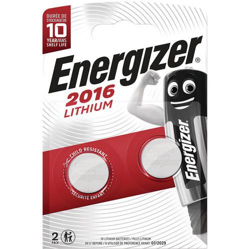 Pila al litio per calcolatrice - CR 2016 - Lotto da 2 - Energizer