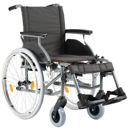Sedia a rotelle schienale fisso nero - Struttura alluminio