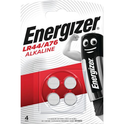 Pila a bottone alcalina LR44 - A76 - Lotto da 4 - Energizer