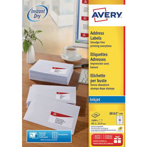 Etichetta per indirizzo bianca Avery - Stampa a getto d'inchiostro