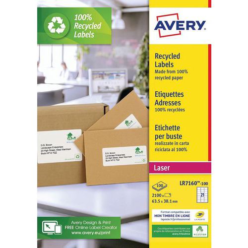 Etichetta riciclata Avery - Stampa laser - Avery