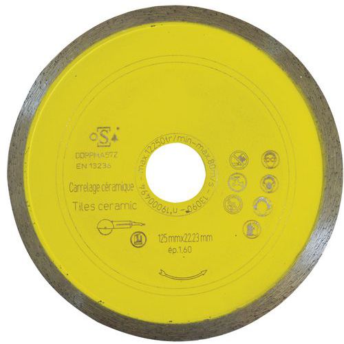 Disco da taglio per piastrelle - Ceramica - Maiolica Ø 125 mm - Manutan Expert