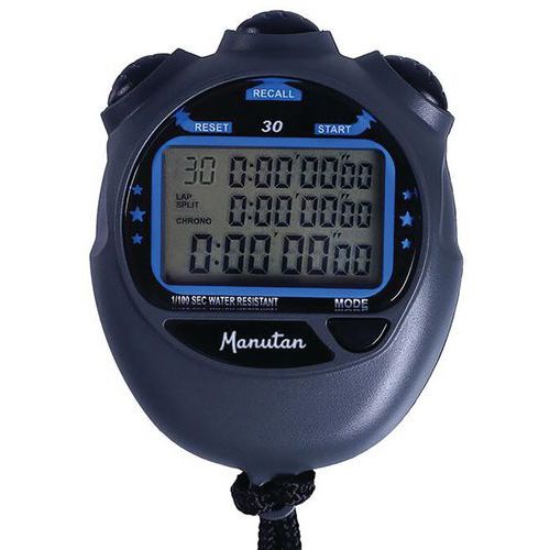 Cronometro digitale 3 righe - 1/100e sec - Manutan
