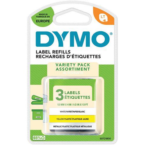 Nastro di etichette adesive LetraTag - 3 nastri assortiti - Dymo