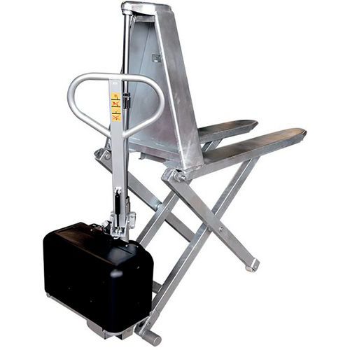 Transpallet galvanizzato elettrico a grande alzata con timone montato - 1 T - Stockman
