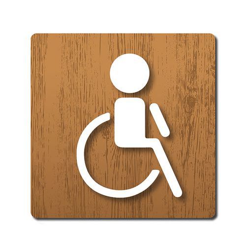 Targa per porta in legno - Toilette persone disabili - Novap