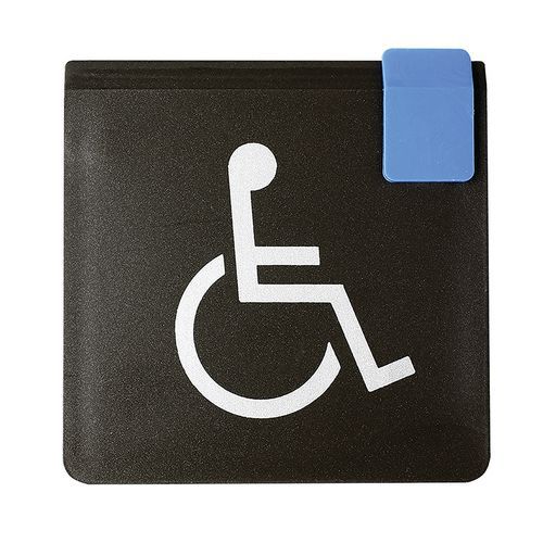 Targa per porta - WC persone disabili - Nero - Novap