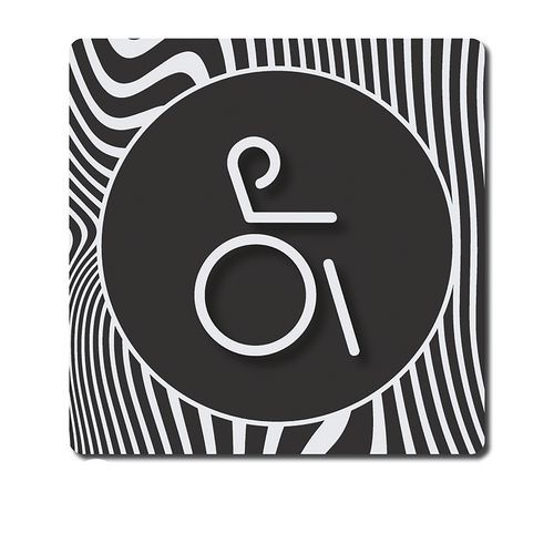 Targa per porta in plexiglass di design - Toilette persone disabili - Novap