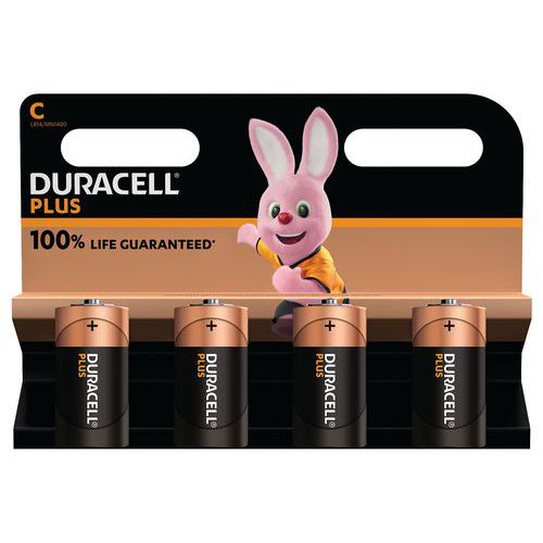 Pila alcalina C Plus 100% - 2 o 4 unità - Duracell