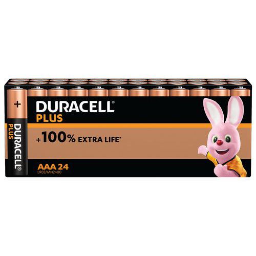 Pila alcalina AAA Plus 100% - 24 unità - Duracell